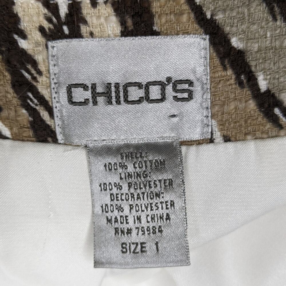 Chicos VTG Multicolored Tropical Floral Blazer Jacket Coastal Grandma M 8 Size 1 - Picture 8 of 11